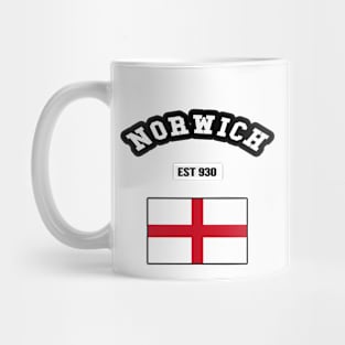 👑 Norwich England Strong, Flag of England, Est 930, City Pride Mug